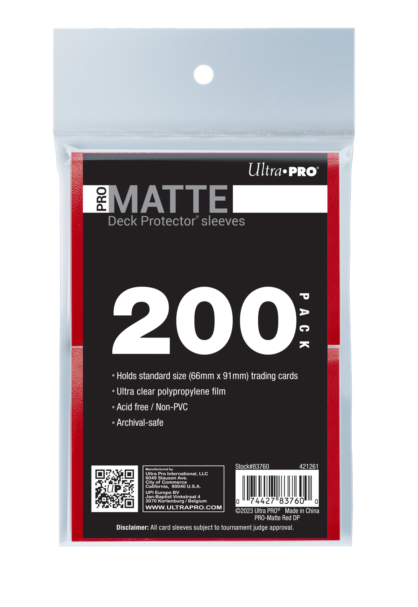 Ultra PRO 200-Count Matte Standard Deck Sleeves - Card Protectors &  Organizers Ultra PRO Collectible Card Game Card Sleeves