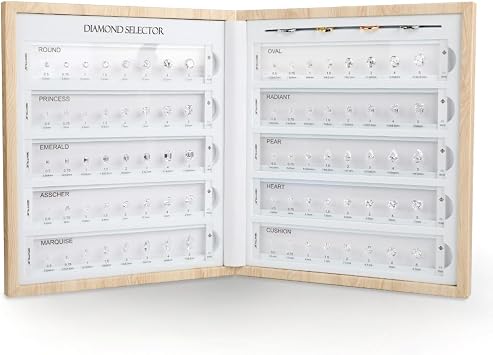 gemtrue Diamond Selector Kit - Visual Diamond Size and Shape Kit 5A Standard Cubic Zirconia DK110-1008-3MM