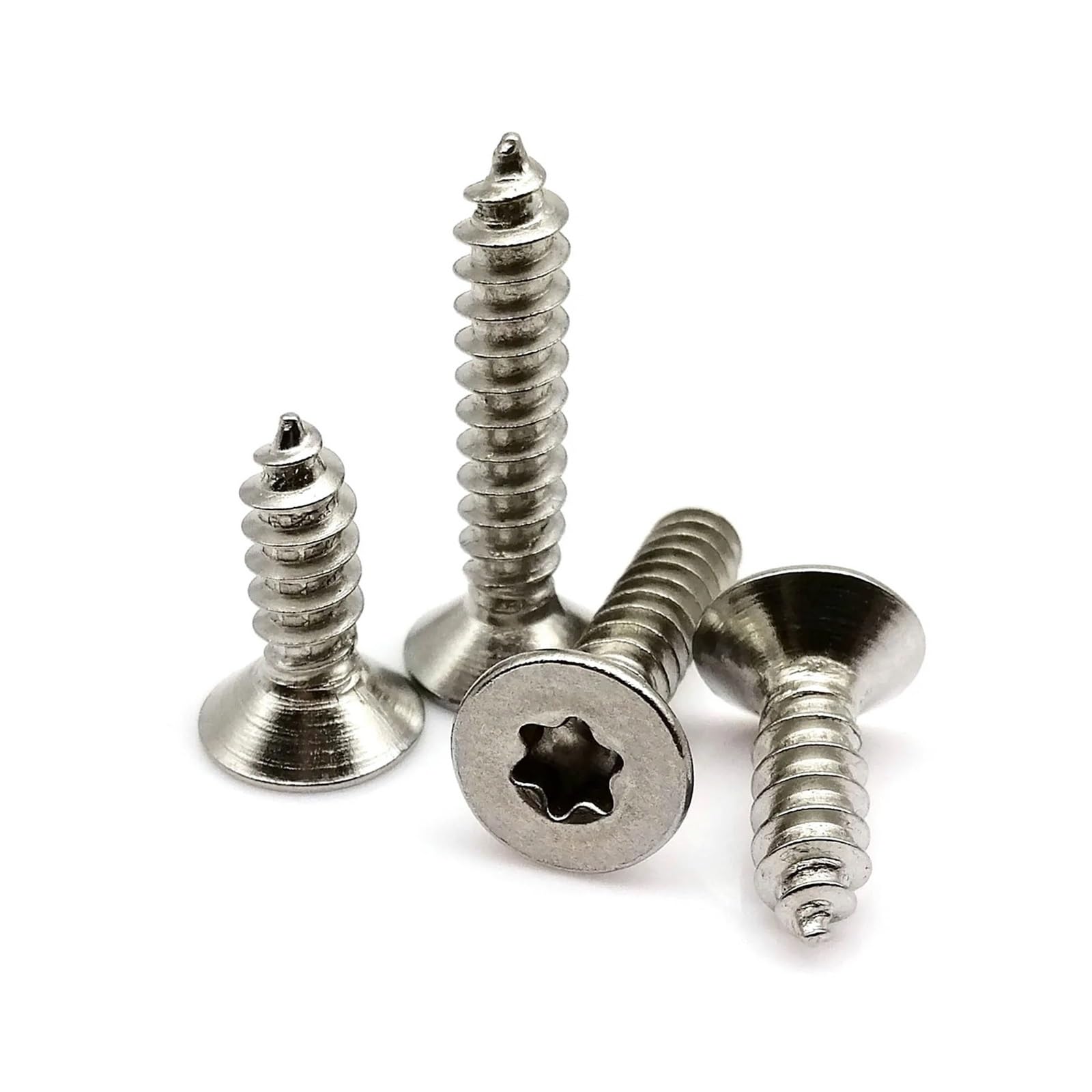 5/10/50pcs M2 M2.3 M2.6 M3 M4 M5 M6 304 A2-70 Stainless Steel Six Lobe Torx Flat Countersunk Head Tamper Proof Self Tapping Wood Screw(4mm,50pcs M2)