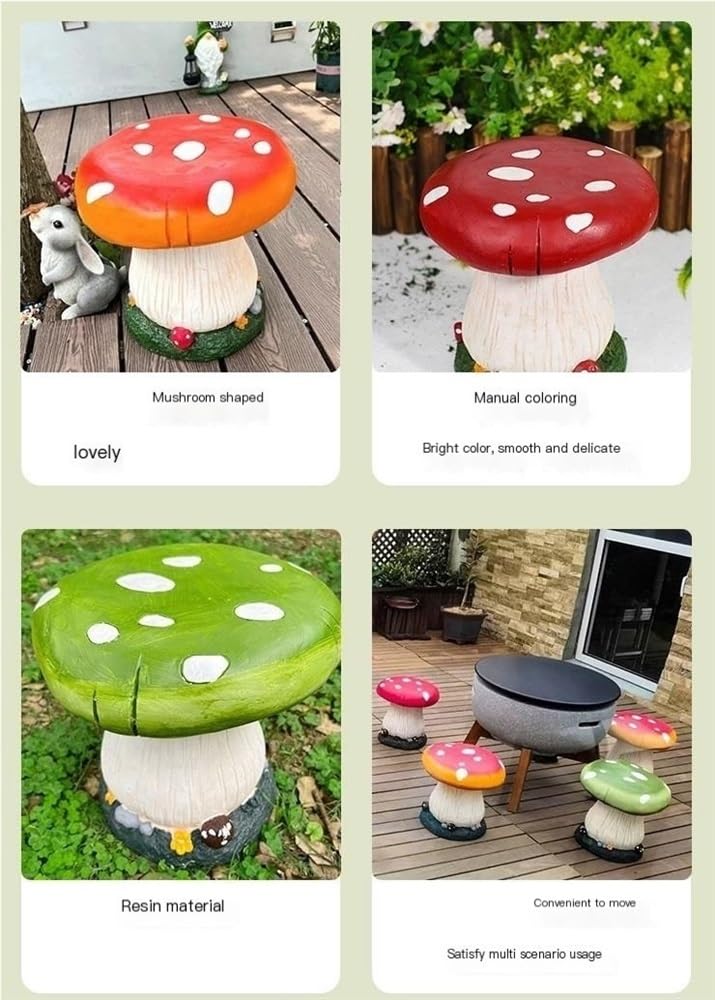Amazon.com : ZYHYZLF Small Mushroom Shape Ottoman, Outdoor Garden