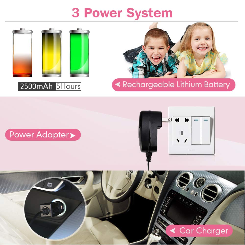 Lecteur DVD portable FUNAVO de 7.5”, écran pivotant, batterie rechargeable de 5 heures, casque et sac assorti, prend en charge les cartes SD, port USB, formats de lecture directe AVI /RMVB/ MP3 / JPEG