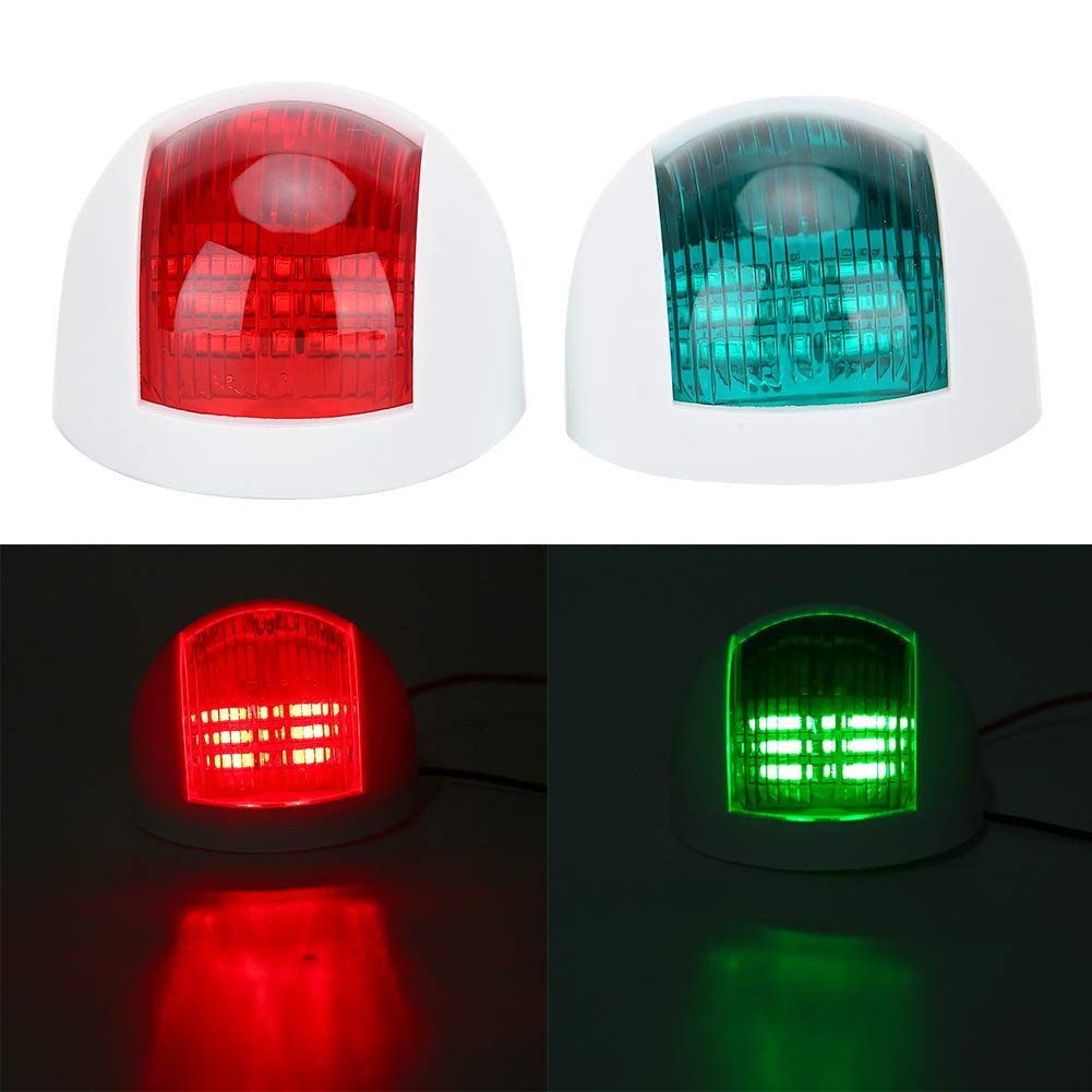 Luces de Navegación LED para Barcos Pareja de Faros de Señalización Rojo y Verde 12V Impermeables IP66 para Pontones Yates Lanchas y Embarcaciones Pequeñas