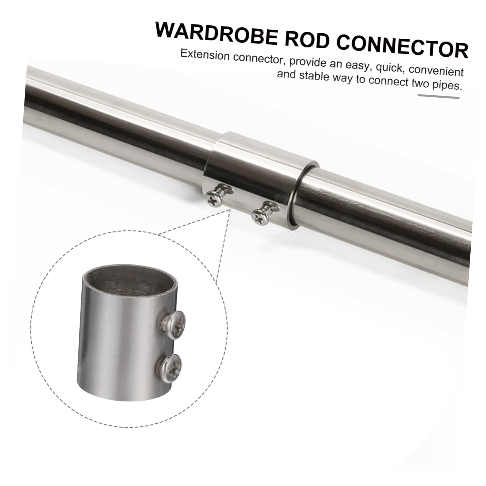 Lot De 5 Connecteurs Extension Tringle à Vêtements - En Acier Inoxydable, Pour Placard Ou Rideau