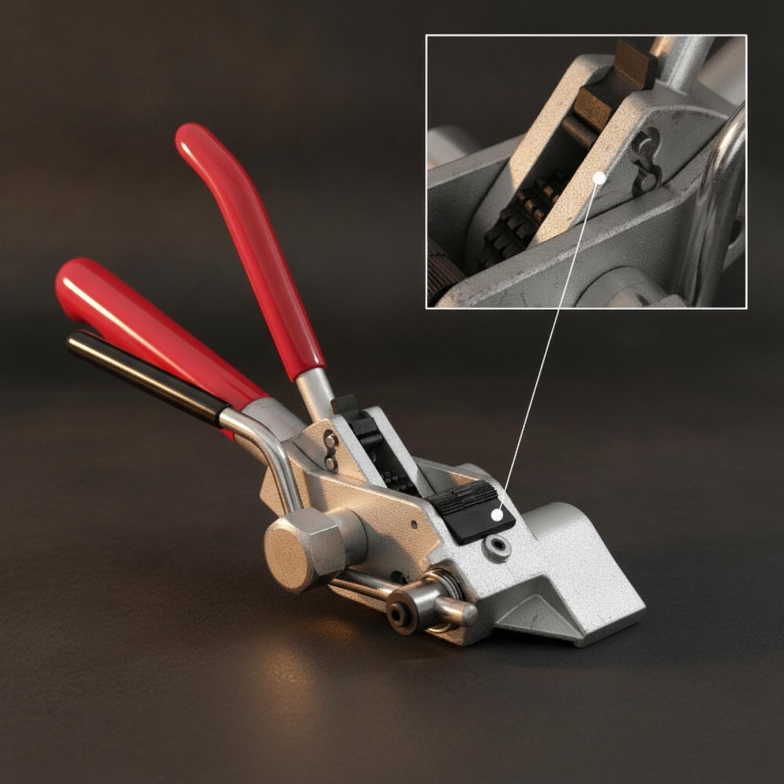 Amagogo Dispositivo de Fijación de Bandas Herramienta Industrial Cortadora de Bandas de Acero Tensador con Mecanismo de Trinquete Mango Reforzado Ergonómico