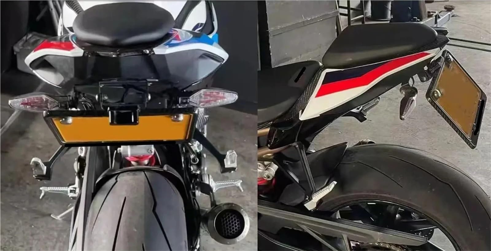 Soporte matrícula Moto Ajuste para BMW S1000RR S1000R 2019-2025 Soporte Plegable para matrícula eliminador de Guardabarros Trasero Corto