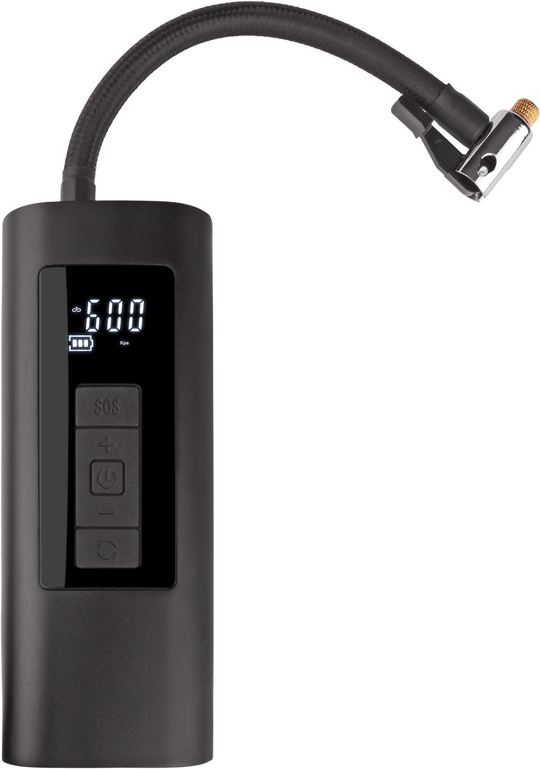 Telestar TROTTY PUMP Pro - elektrische Luftpumpe/Akku Kompressor Mini (Fahrrad/Motorrad/Auto/E-Scooter/Ball usw., max. 10 Bar - 150 PSI, 12 Volt, digitales Display, Taschenlampe & Powerbank)