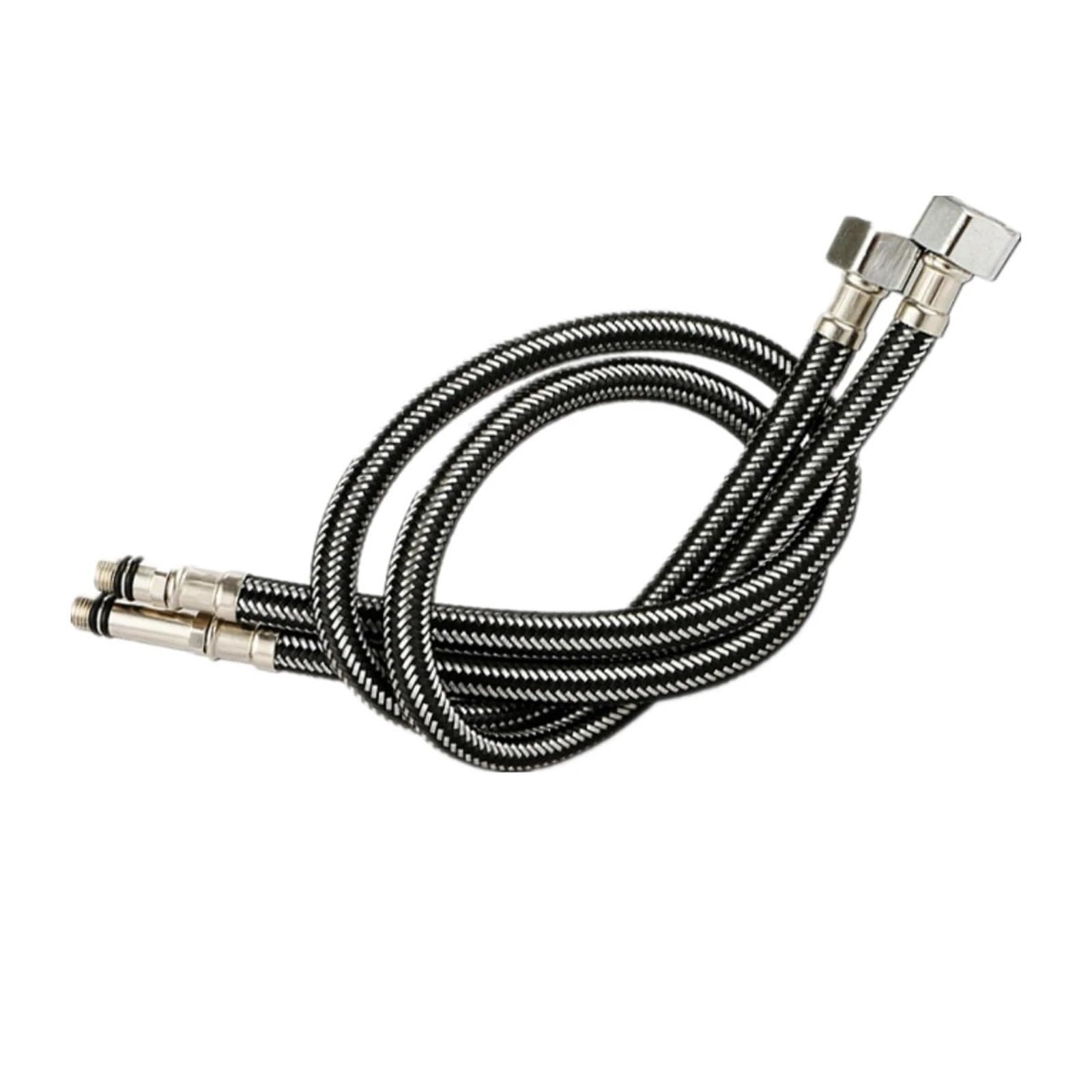 Manguera trenzada de acero inoxidable, paquete de 2 tubos de nailon termoresistentes para grifos de cocina y baño, tubo de agua flexible G1/2, a prueba de fugas