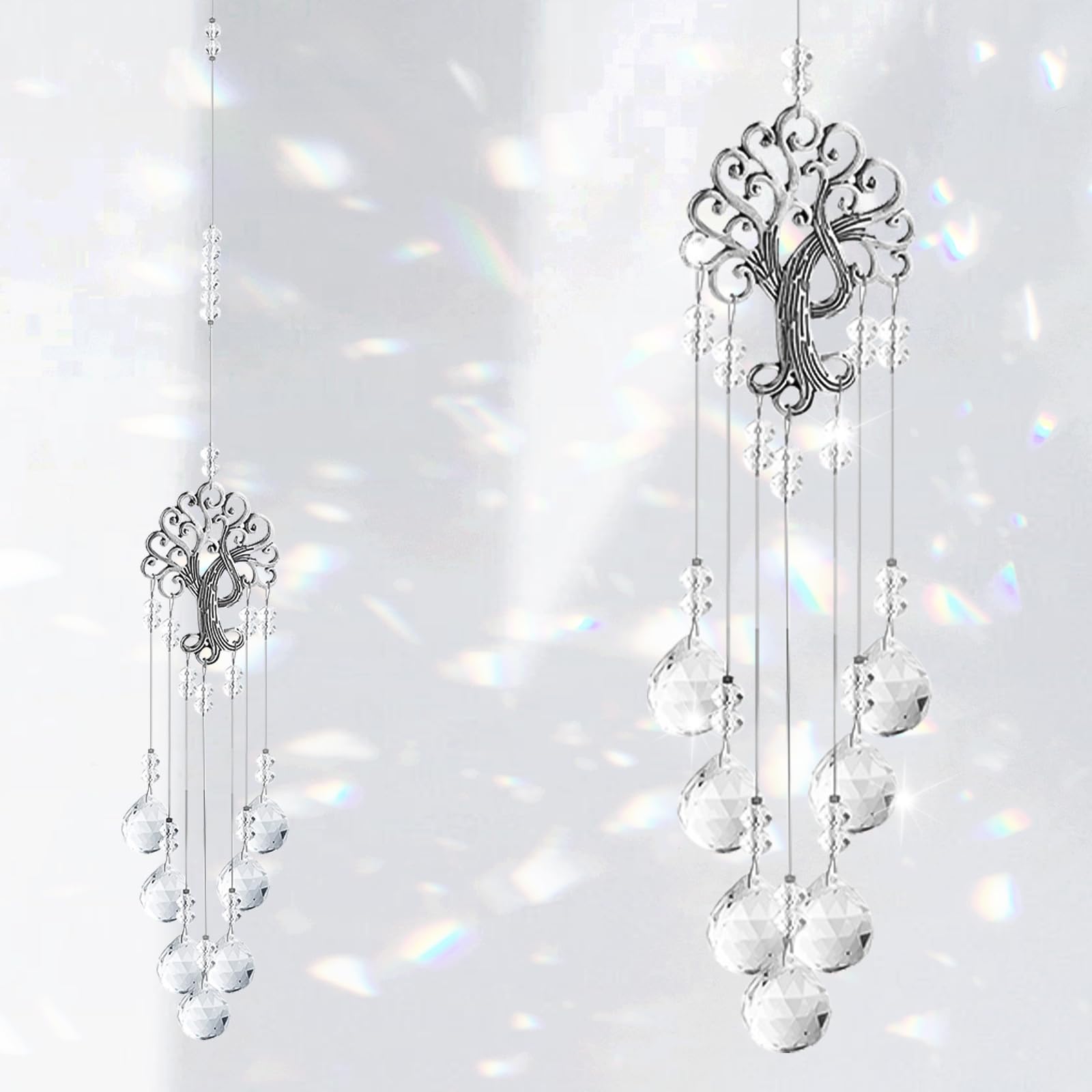ARONRAVE Sonnenfänger Kristall Windspiel, Kristalle zum aufhängen Kristalle Als Dekoration Bunte Kristall Regenbogen Kronleuchter Krisstall Prisma Anhänger Fensterdeko ​Ornament kristalkugel Hängend