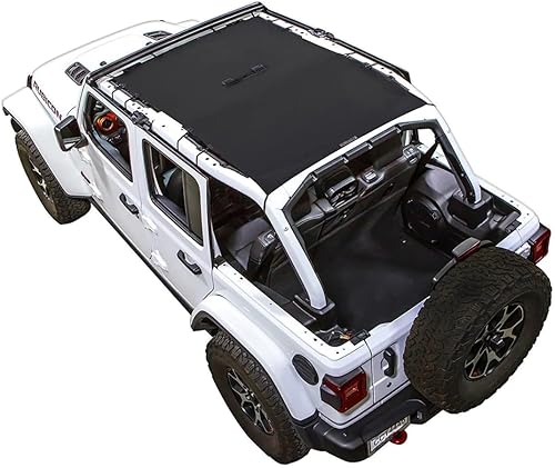 SPIDERWEBSHADE - Parasol de malla para Jeep Wrangler, accesorio de protección UV, fabricado en EE. UU., Negro