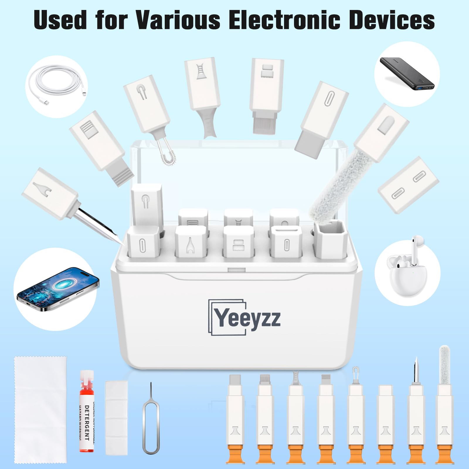 Kit Di Pulizia Premium Per IPhone E AirPods – Rimuovi Polvere E Residui Da Porte Di Ricarica USB-C/Lightning E Altoparlanti, Ripristina Il Suono