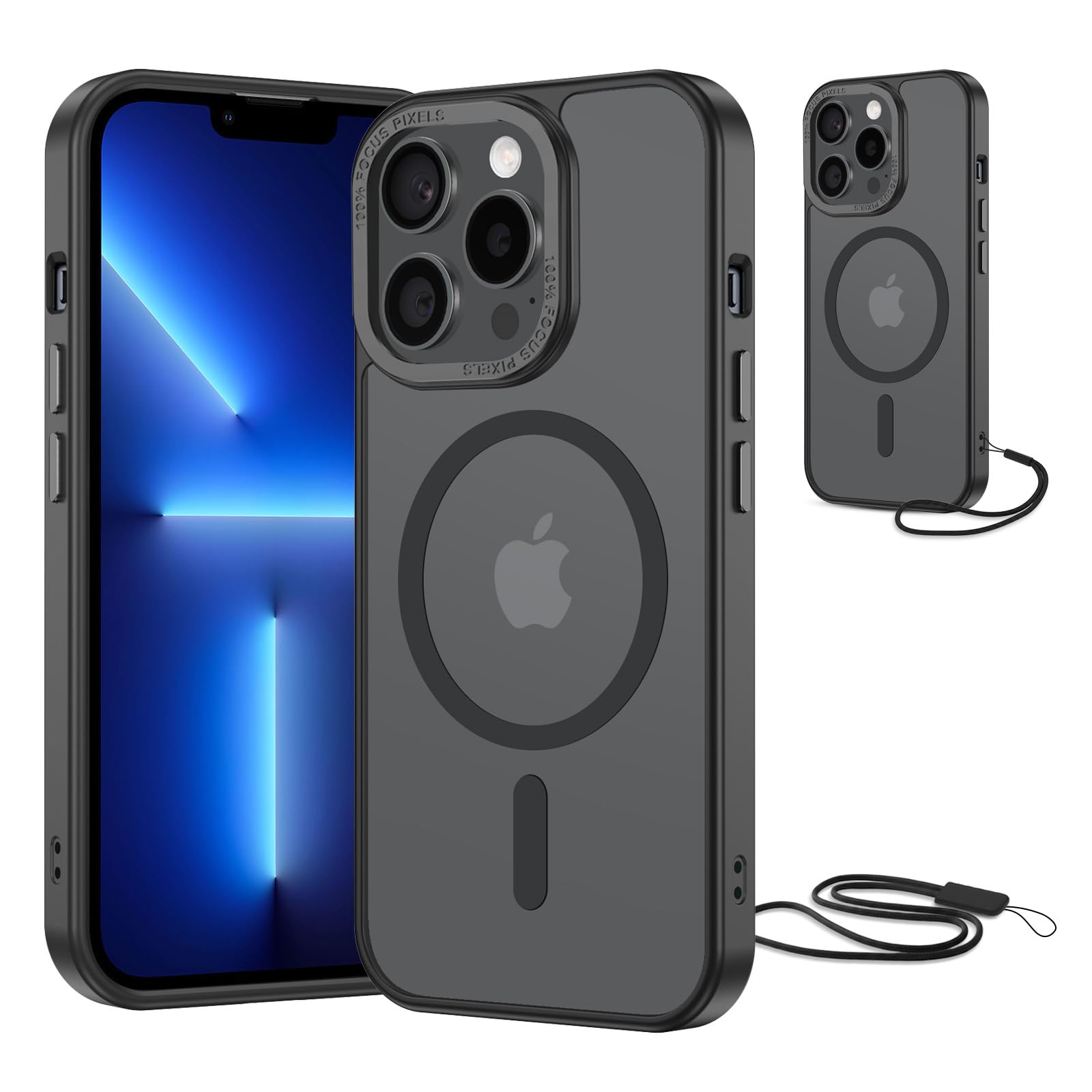 NEW'C Magnétique Coque pour iPhone 13 Pro Max (6,7 Pouces), Compatible avec MagS