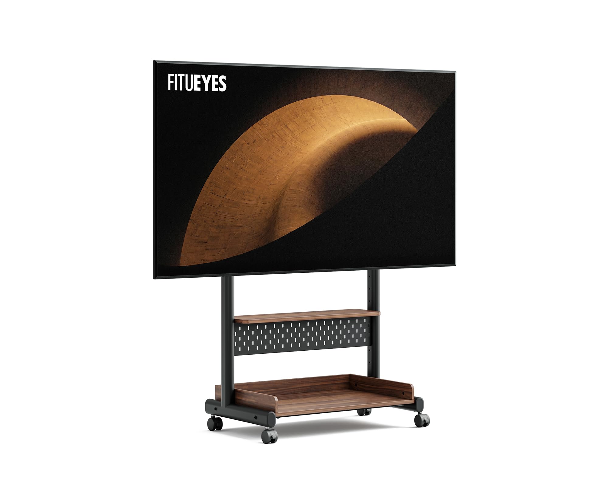 FITUEYES TV Ständer Rollbar Fernsehständer mit Rollen Bodenständer TV Rollwagen für 40-85 Zoll Fernseher höhenverstellbar hoch Max 60KG VESA 600x400 mm