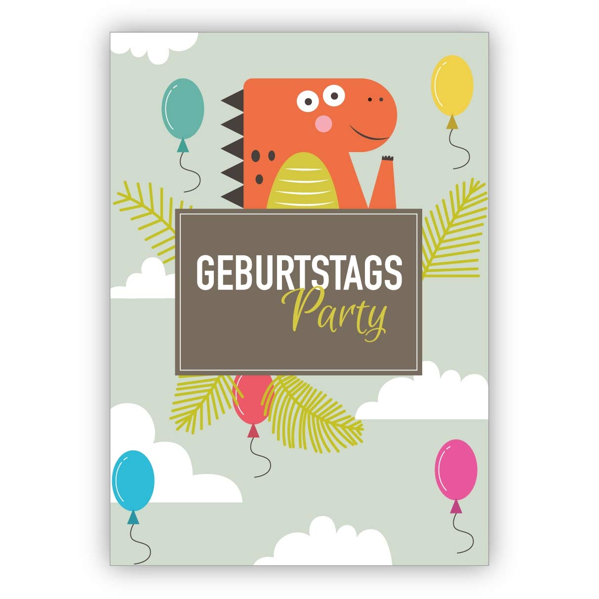 Kartenkaufrausch 20x Tolle Dino Einladungskarte zum Kindergeburtstag mit farbigem Innendruck zum Ausfüllen - Dinosaurier Party Einladung für Kindergarten und Schulfreunde • feiern Sie ein tolles Fest