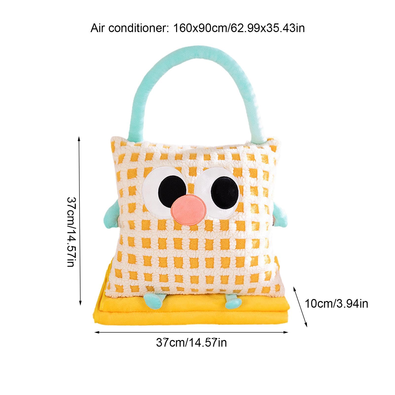 Pillow Blanket | 2 in 1 Cute Big Eyes Nap Blanket | Travel Blanket Pillow | Multifunctional Thickened Car Cushion | Convert Pillow Cushion to Blanket for Sofa Bedroom