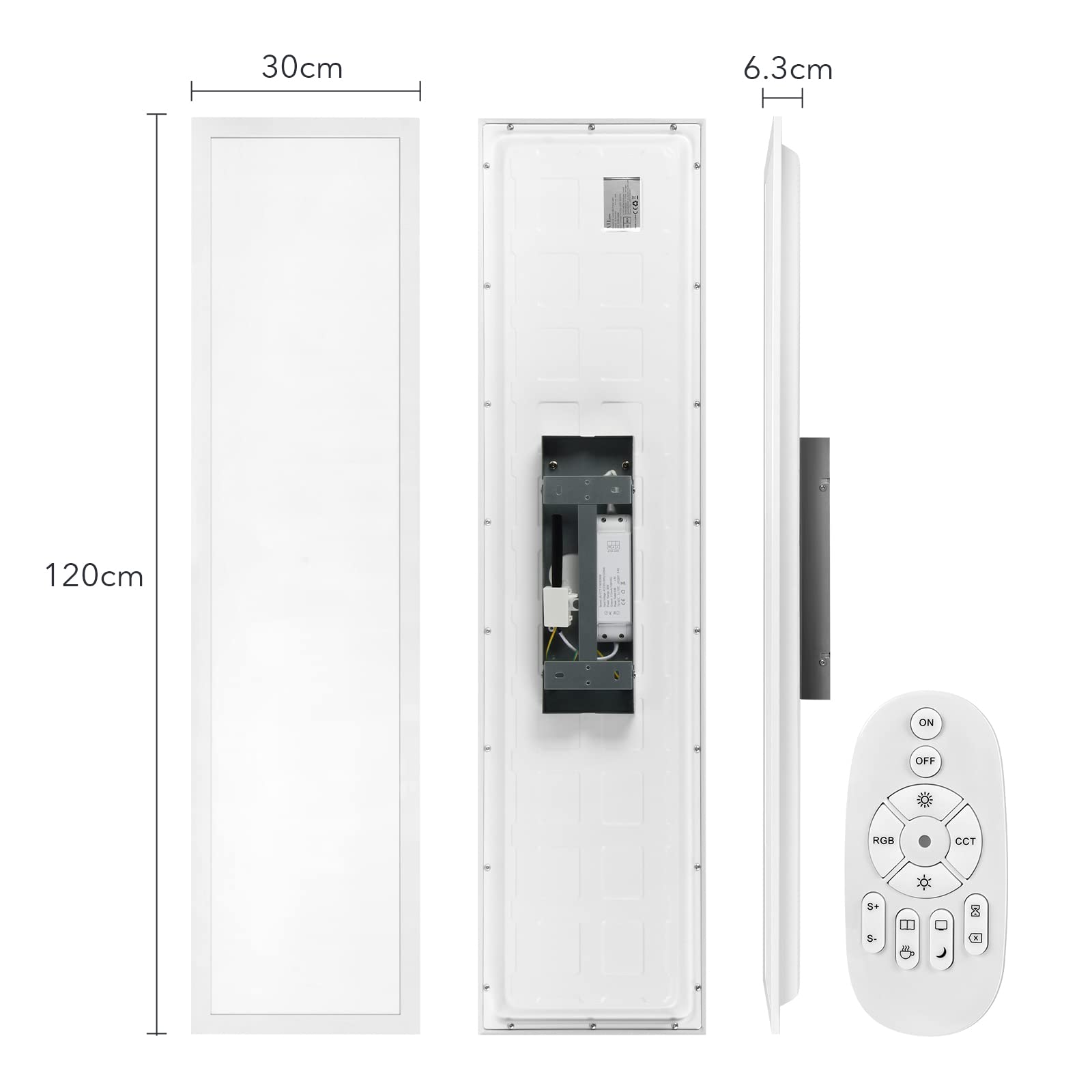 LED Deckenpanel Barasat – 36 W, Dimmbar, Farbwechsel, Mit Bluetooth-Lautsprecher & Fernbedienung