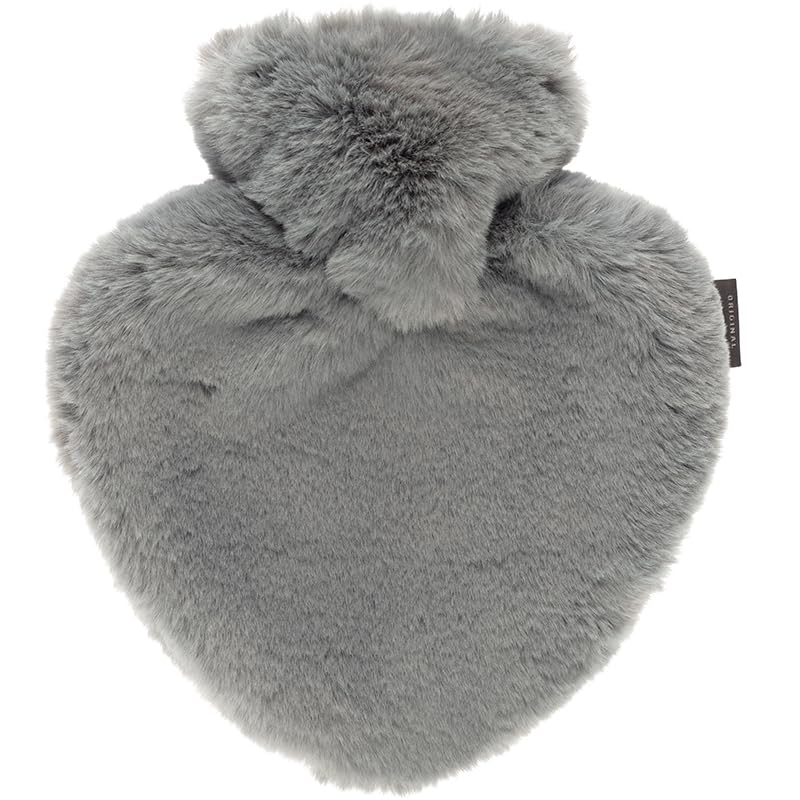 Fashy Herzwärmflasche 0,7 L, mit hochwertigem extra softem Flauschbezug