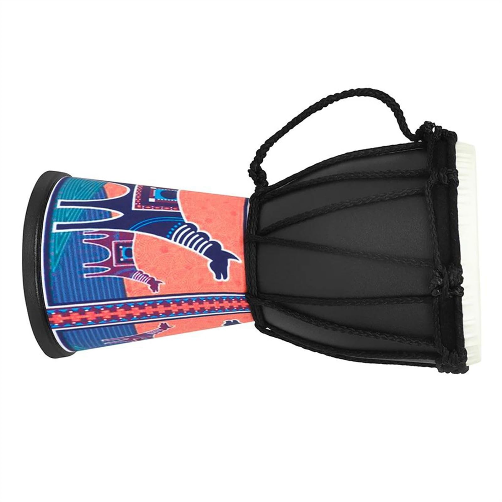 Strumento Musicale A Tamburo A Mano Con Testa Di Tamburo Djembe Dell'Africa Occidentale Colorato Dipinto Da 4 Pollici Strumento a Tamburo Africano (Color : A)