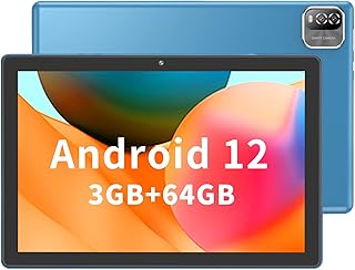 Tablet 10 Inch Android 12, 3GB RAM 64GB ROM 512GB Expand Tablets PC,Quad Core Processor, WiFi, 10.1'' IPS HD Display, 6000mAh Battery, 2MP+8MP Camera,GMS,Type C,Bluetooth