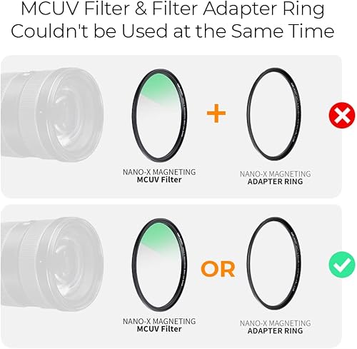 Miniatura 4 de K&F Concept Kit de filtro de lente magnética de 2.835 in (MCUV+CPL+densidad neutra ND1000+ anillo adaptador magnético) multicapa HDultra