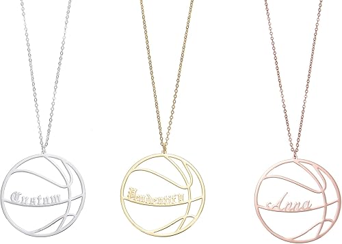 Miniatura 3 de Collar de baloncesto personalizado con nombre de baloncesto Collar de baloncesto grabado con nombre Collar de baloncesto con nombre Collar