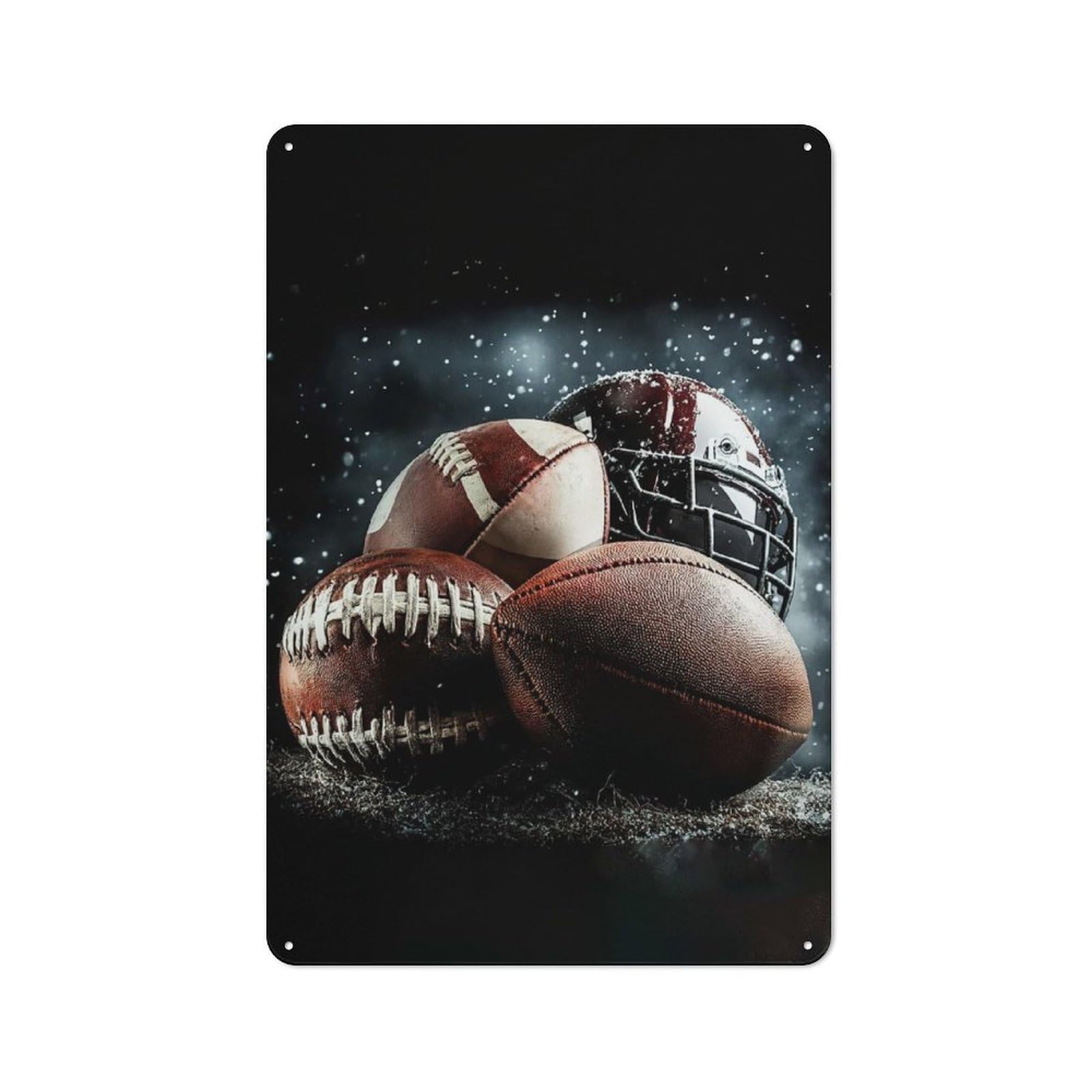 Junmoney American Football Game Day Decorative Metal Plaque, Easy To Hang Plaque For Garden Shed, Covered Patio, Kitchen Or Hallway, 30X20cm