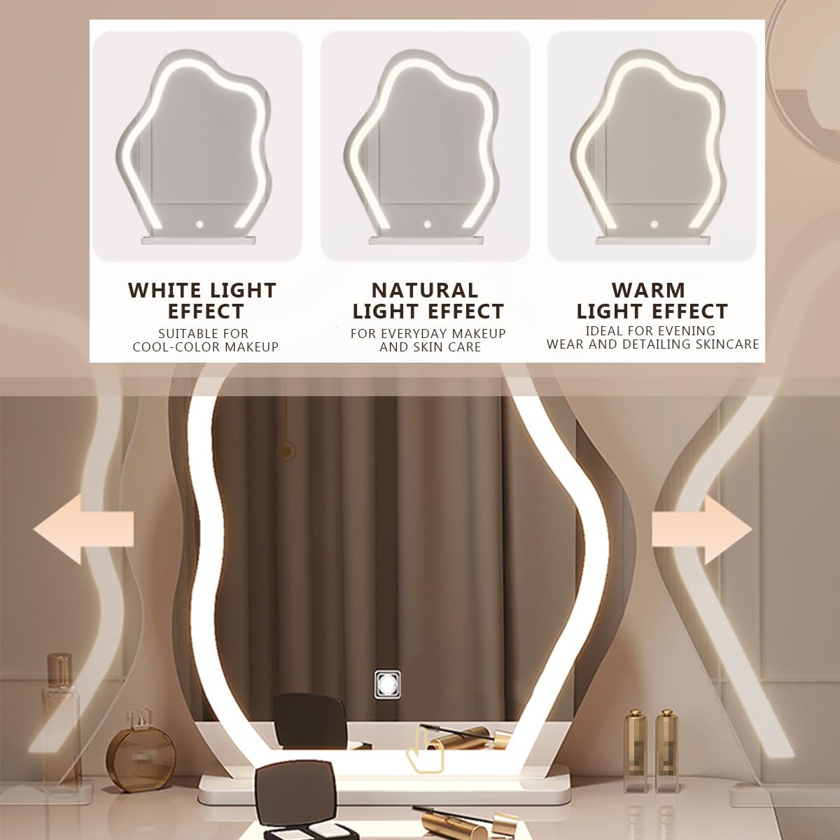 con specchio a forma di nuvola piccolo toeletta da tavolo Tocador De Maquillaje Para Mujer per ripiano per camera da letto
