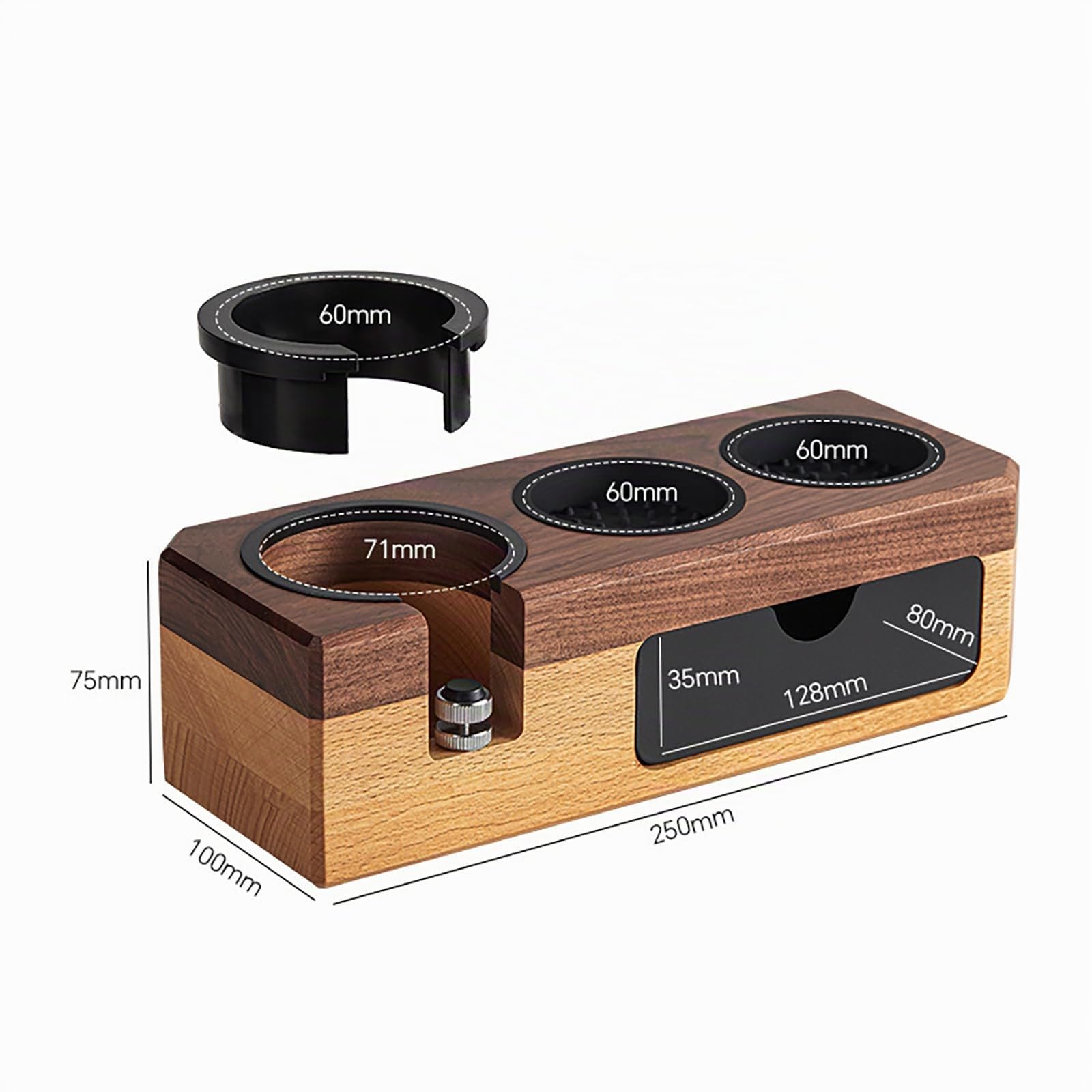 Joyeee Estación de Apisonamiento de Espresso 58mm 54mm 51mm, Soporte de Portafiltro de Madera Equipo de Café Espresso, Accesorios de Máquina de Espresso, Herramientas de Barista, Ajustable (Accesorios
