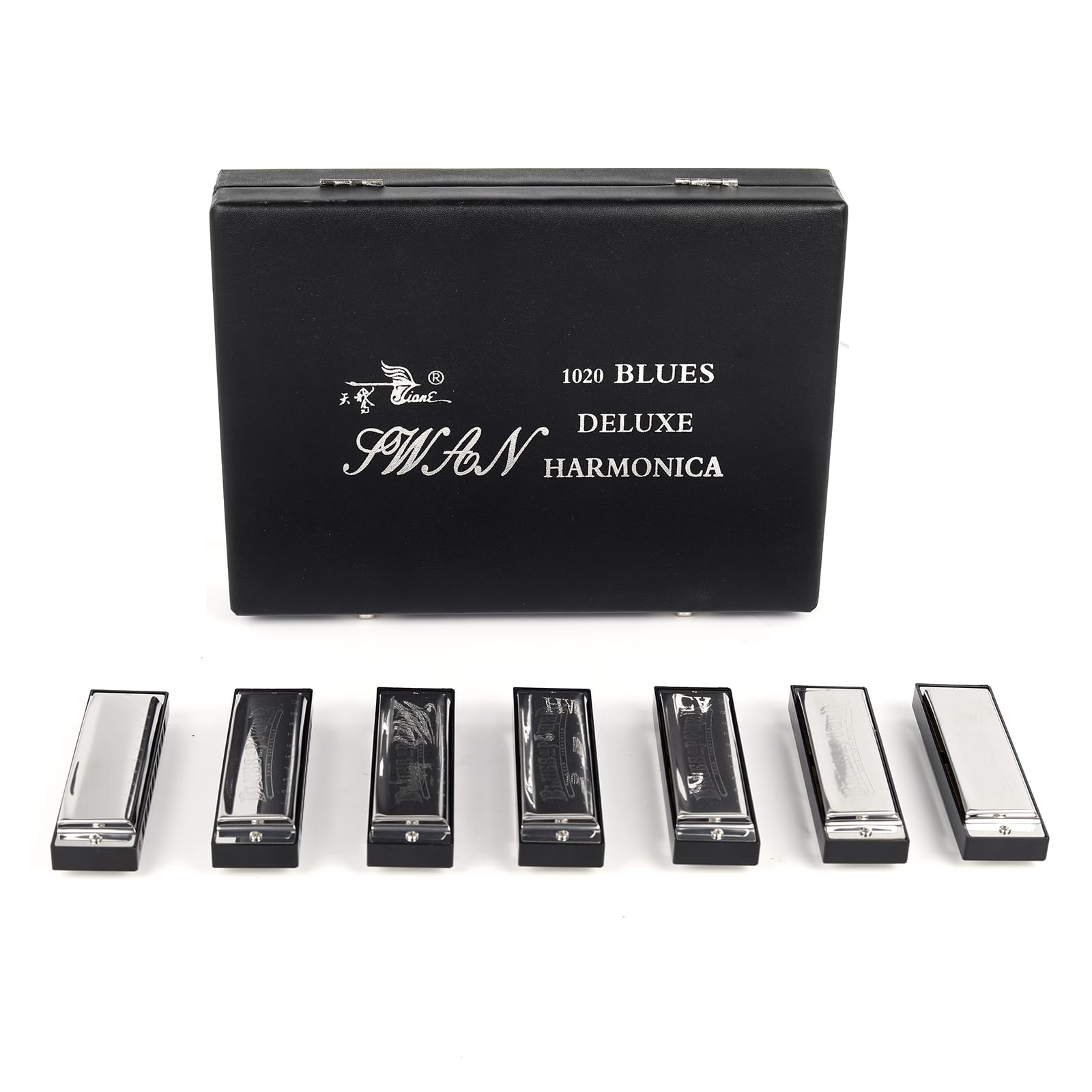 Swan Harmonica - Juego de armónica de 10 agujeros, 7/12 tonos, caja de regalo, armónica para principiantes y adultos (juego de 7 tonos)