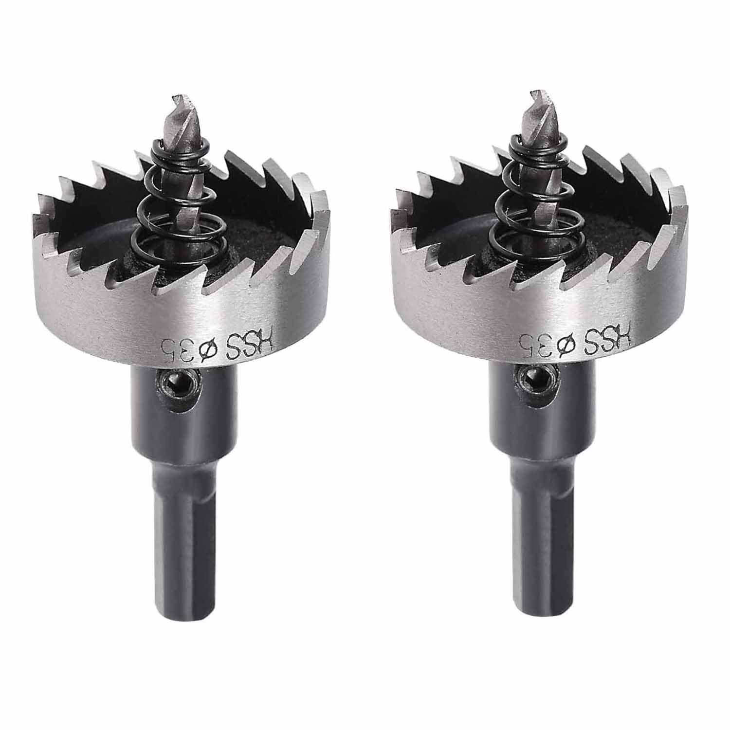 UPTODATETOOLS 2Pcs 35mm HSS Drill Bit Hole Saw Cutter Kit, High Speed Steel Hole Saw Cutting Set for Metal Alloy Wood-image-19