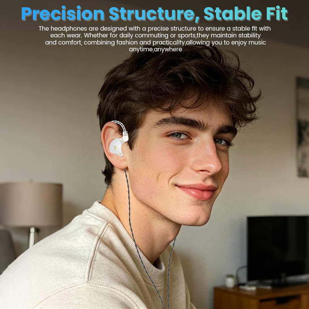 AK6 PRO - Confezione da 4 auricolari in-ear cablati, con bassi profondi, Hi-Fi, driver dinamico 1DD da 10 mm, IEM, per musica, videogiochi, videochiamate (quattro colori)