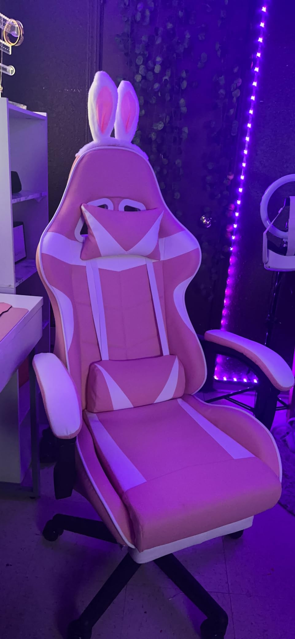 Pink Gaming Chair Pink Bunny Gaming Chair With Footrest