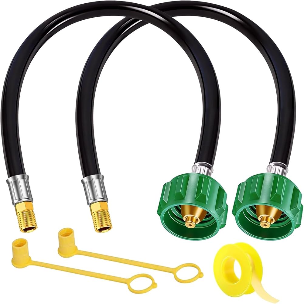 Aundhegrtt Men's As Shown Rv Propane Hose-15, 1/4" Npt& Qcc1/Typel Connection, For Rv Propane Regulator 2 Tank System