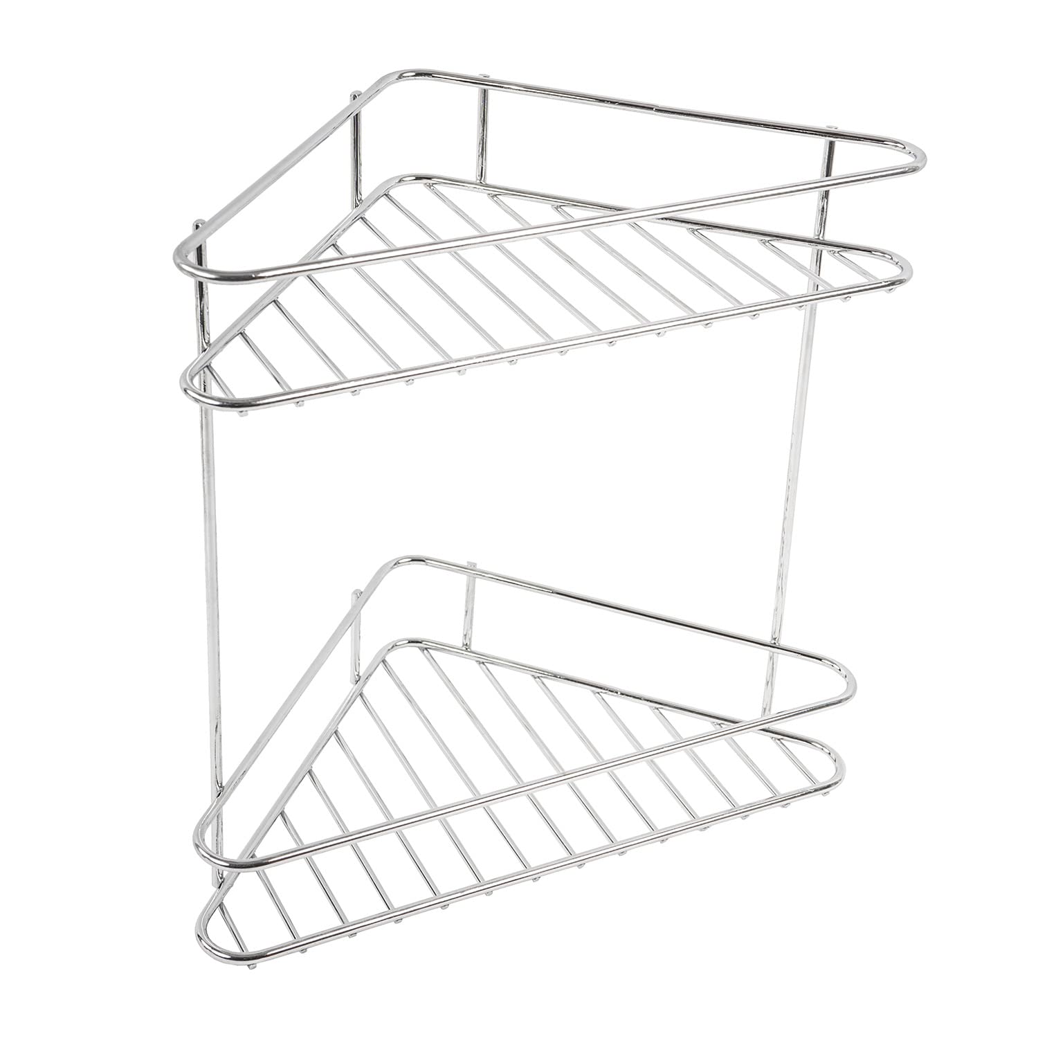 METAFORM - Estantería angular de ducha de 2 niveles para hotel cromado en acero cromado Mod. Nuevo cromo