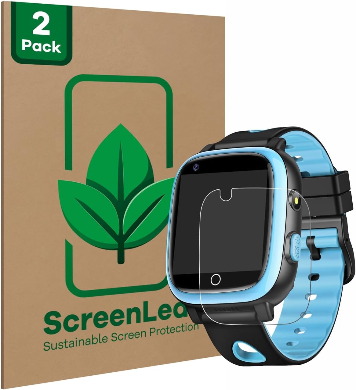 (2 Pack Screen Protector Compatible with Banlvs Kids Smartwatch 1.3" [Sustainable Screen Protection, Clear, Anti-Scratch]