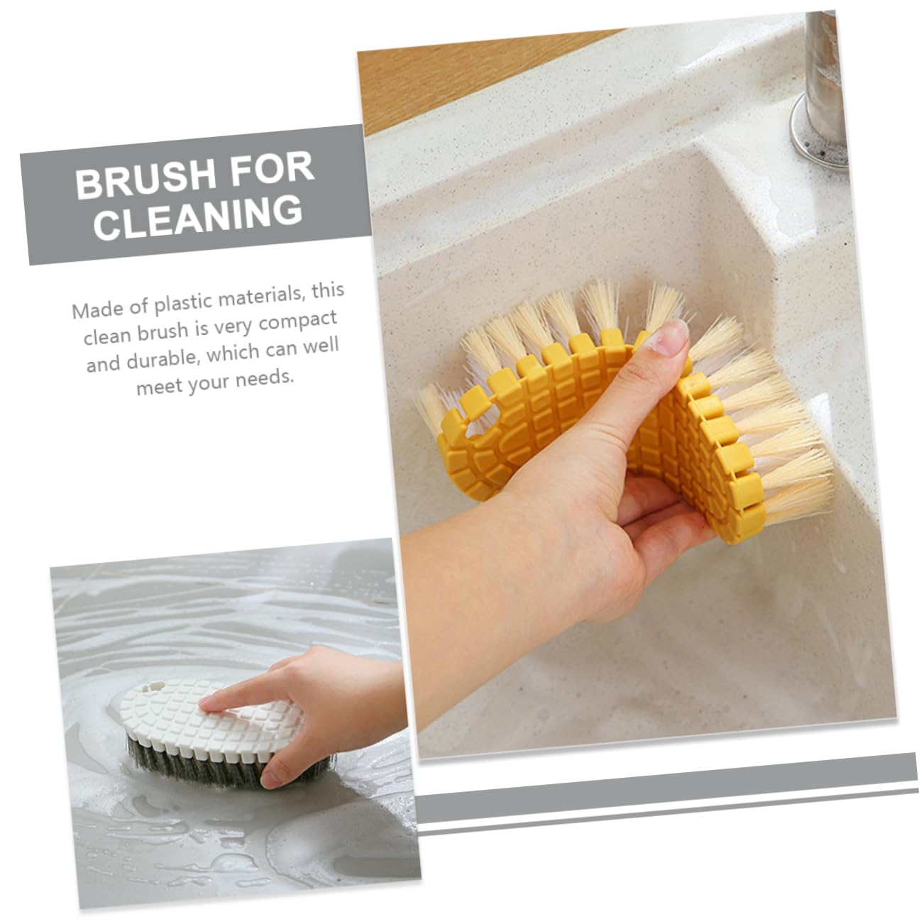 Cabilock 5 Set Pennello Per La Pulizia Del Setola Domestico Microfibra Scrubber Spazzolone Macchia Spazzola Per La Pulizia Accessori Per Il Bagno Spazzoloni Plastica 2 Pezzi * 5