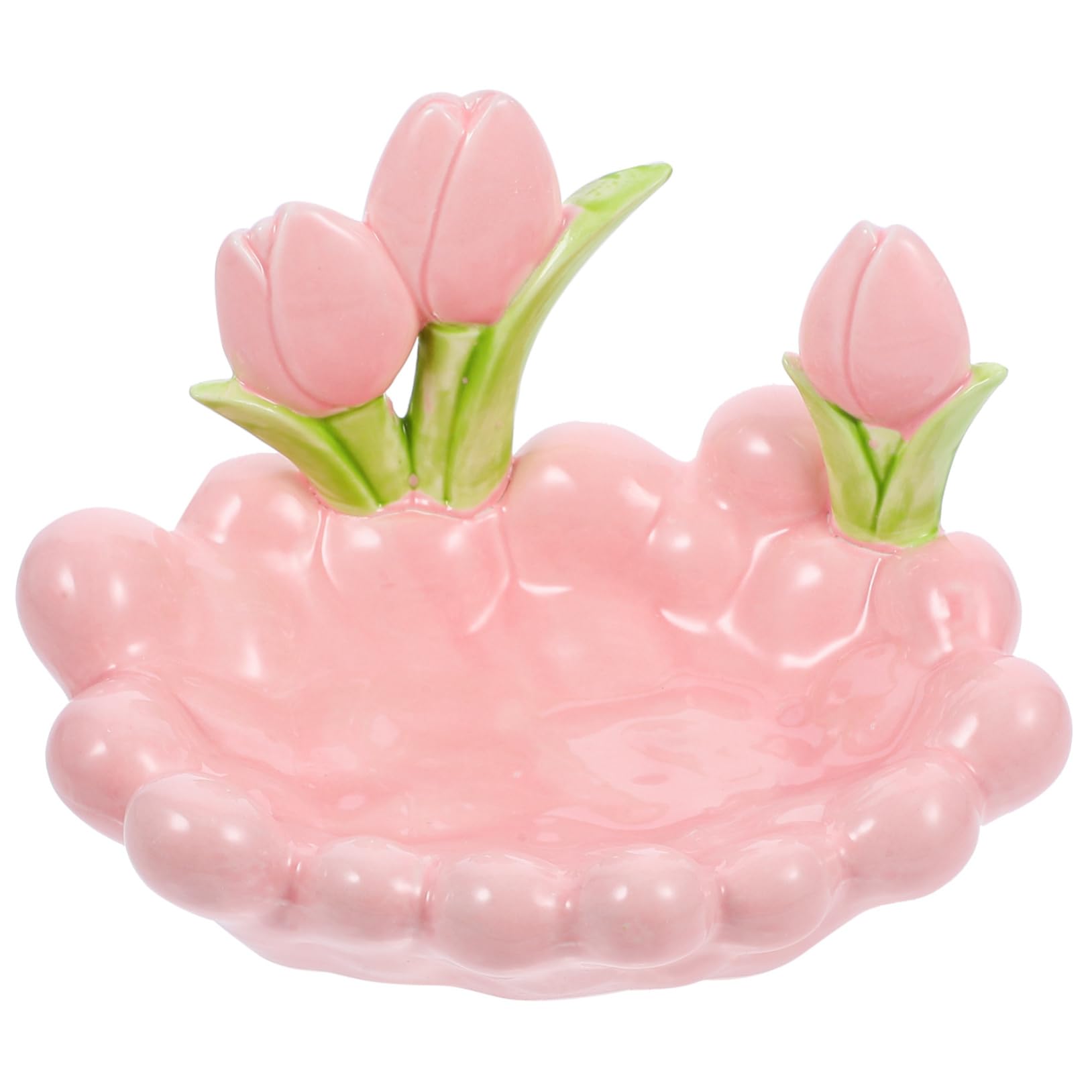 CHILDWEET Kreative Keramik Schmuckschale in Tulpenform, Rosa, Klein