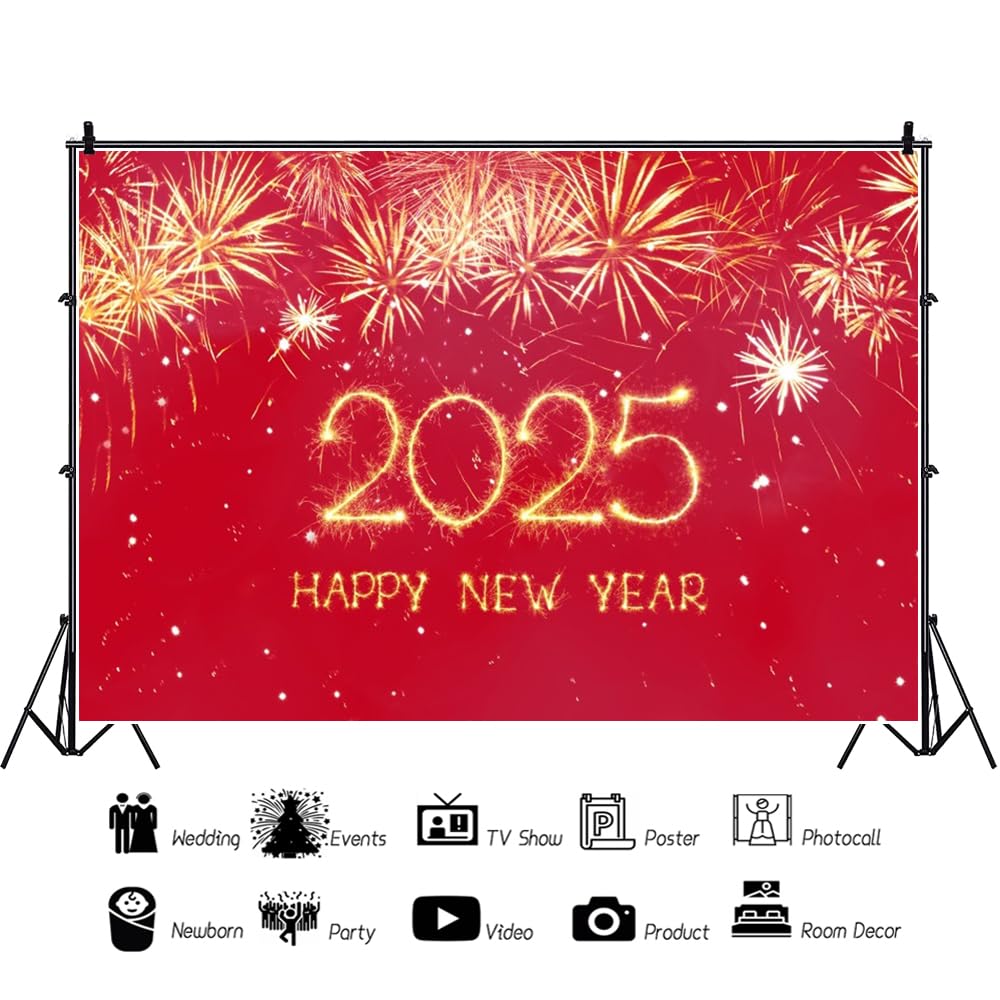 Happyeverafter メッセージフォト Amazon.com : YongFoto 9x6ft Happy New Year Backdrop 2025