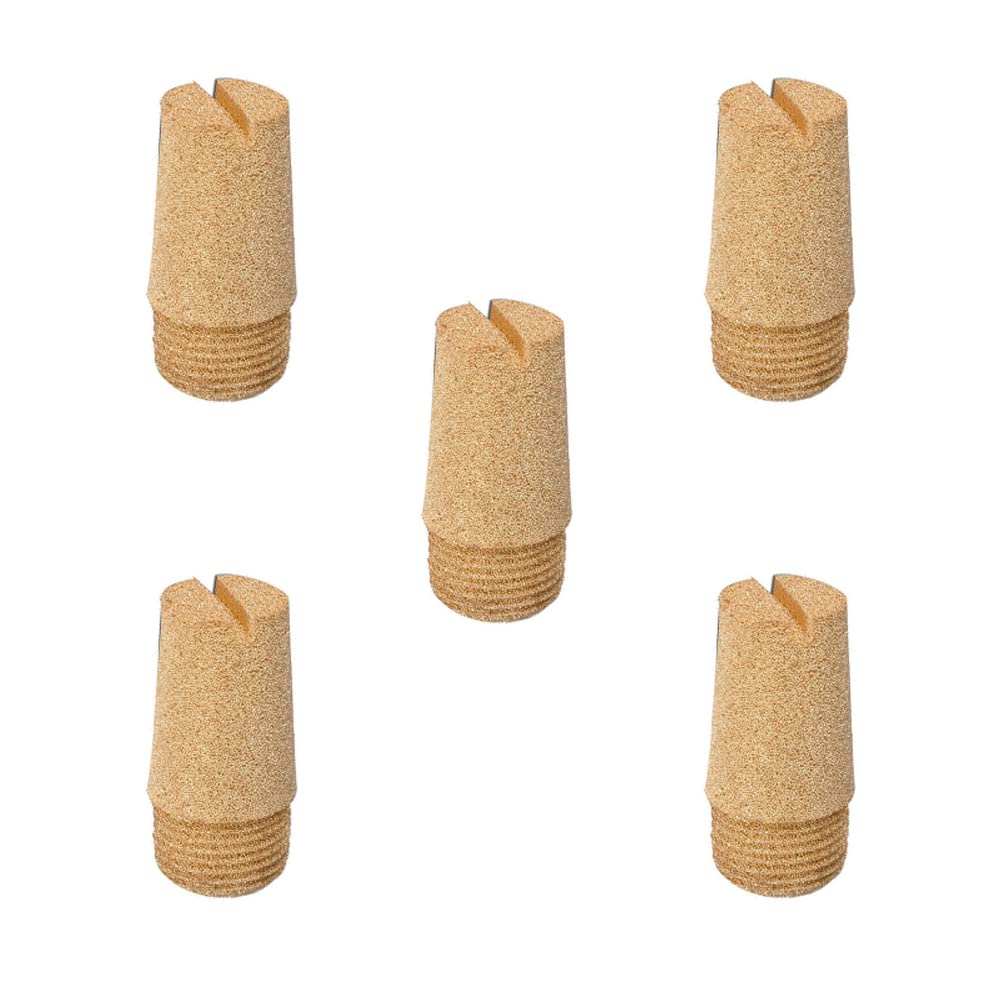 HOSEMART 1/4" Full Sintered Bronze Air Pneumatic Filter Silencer Muffler (Pack of 5)