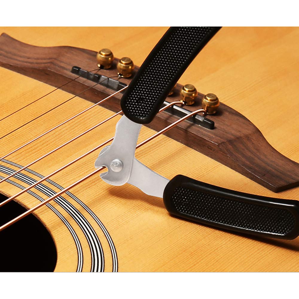 Przecinak do nawijania strun gitarowych, 2 szt. Zestaw narzędzi do naprawy strun gitarowych, ulepszony czarno-pomarańczowy ściągacz mostka gitarowego 3 w 1 do gitary elektrycznej Ukulele/26
