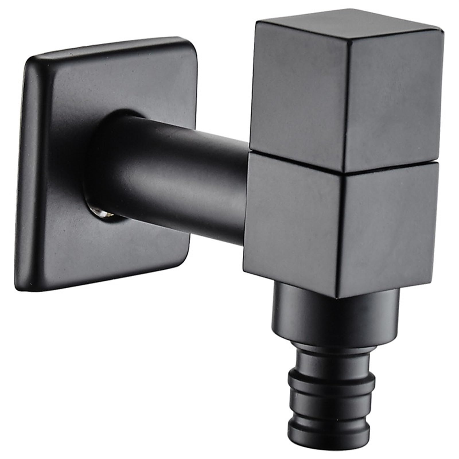 Trryuip Black Outside Tap Wall Mounted Washing Machine Tap Mop Pool Garden Outdoor Bathroom Water Faucet(Black)