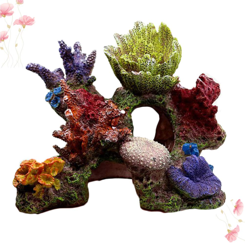 balacoo Decorazione per Acquario: Simulazione Corallo - Sfondo per Acquario - Imitazione Pietra, Resina, Giardino Roccioso Scultura per Acquari