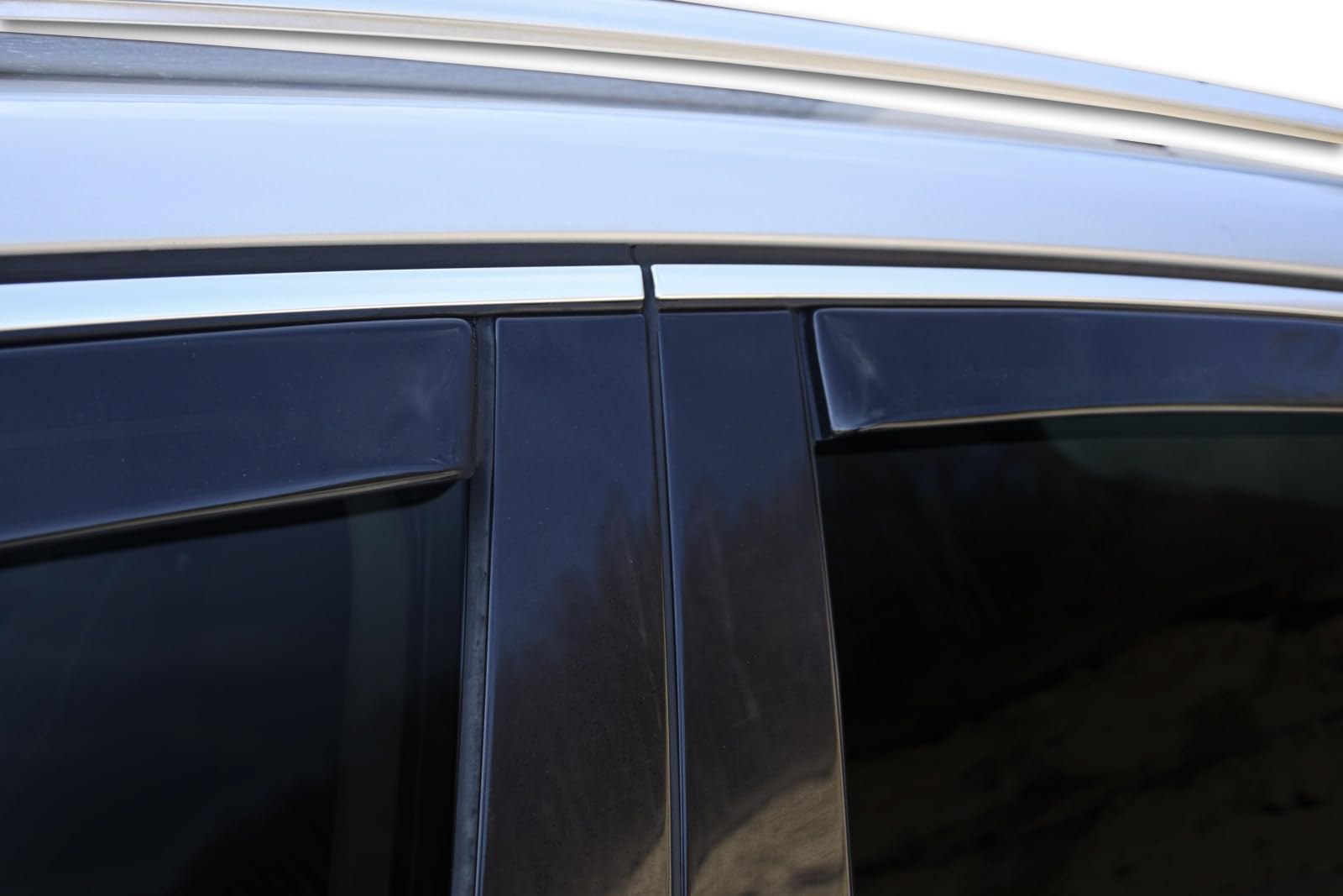 J&J AUTOMOTIVE GP Windabweiser passend für Citroen C3 3 2016-2023 4tlg, Vorne und Hinten Regenabweiser Passform Getönt Schwarz