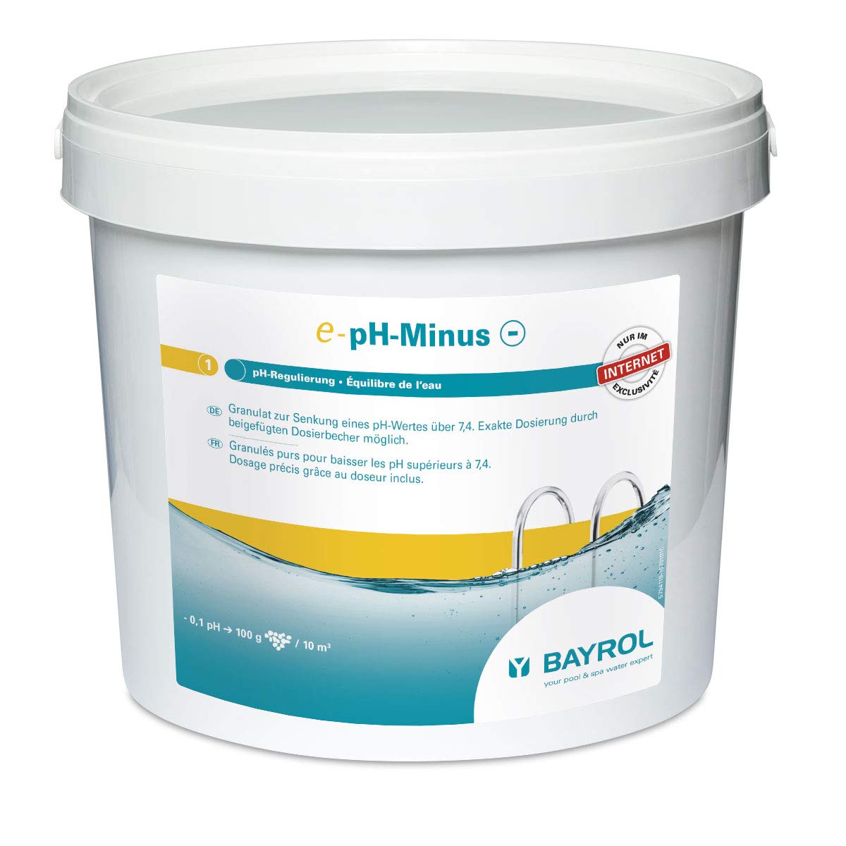 BAYROL e.pH-Minus Granulés 6kg Correcteur de pH Solide Baisse Le pH Dissolution Rapide 10 Tests HPS OFFERTS 6 en 1
