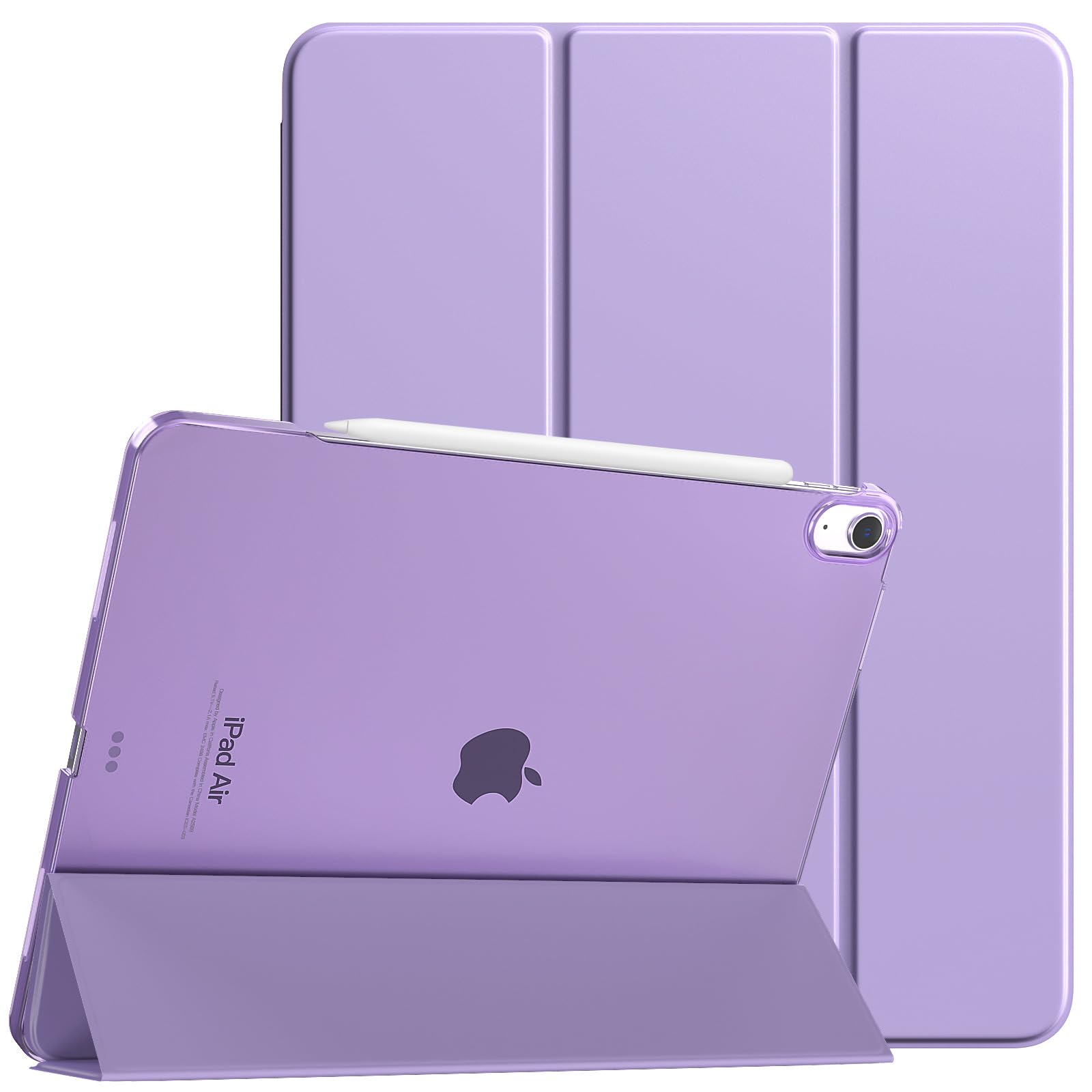 TiMOVO Coque IPad Air 13" (M3 2025 / M2 2024) – Fine, Support Touch ID, Sommeil/Réveil Auto, Dos Translucide Bleu Marine
