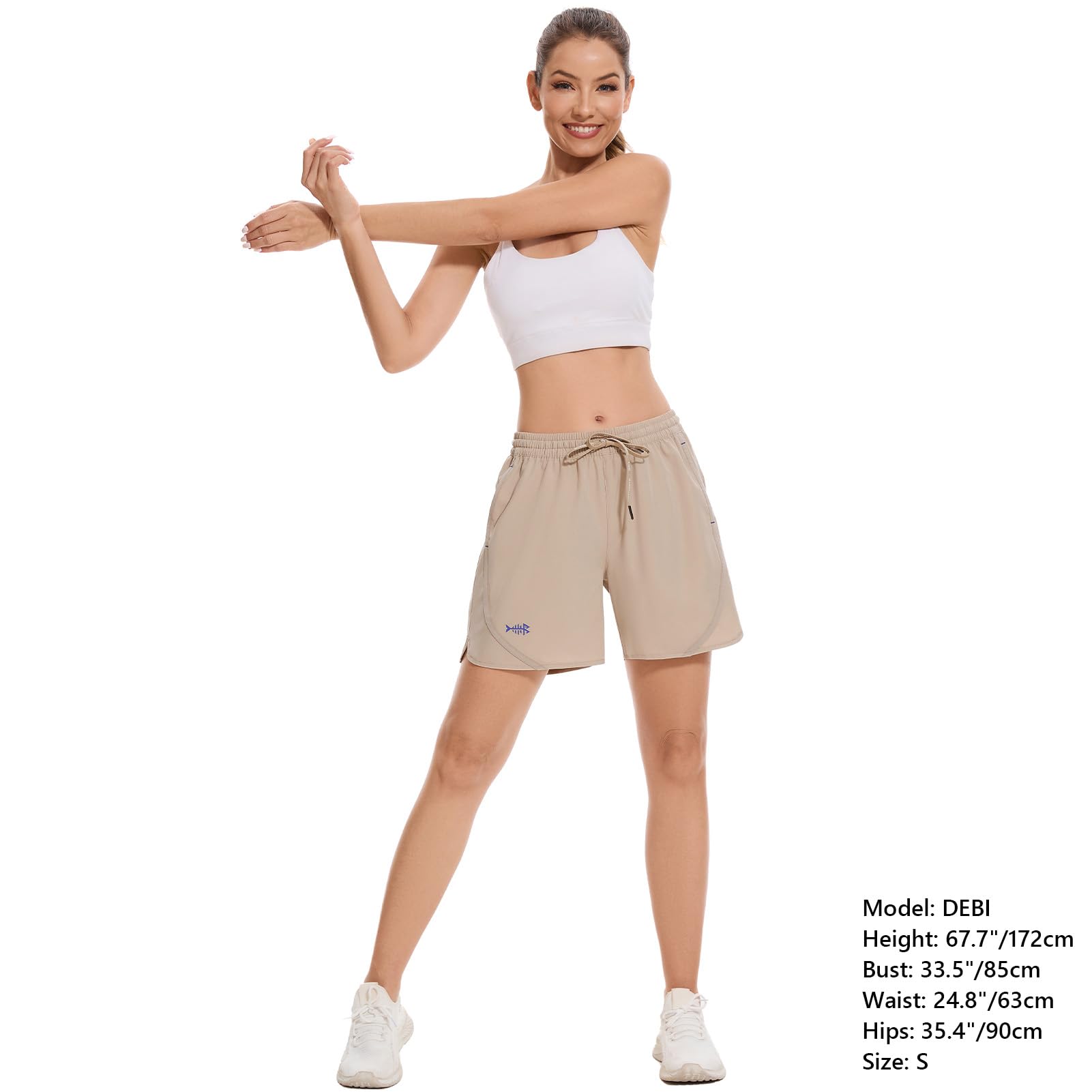Bassdash Femme Short Randonnée 5 Pouces UPF 50+ Léger et Imperméable à Séchage Rapide avec Poches pour Camping Sport Hiking Shorts FP05W