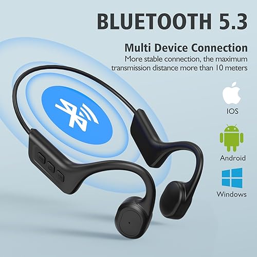 Miniatura 2 de SilisoundTek Auriculares de natación de conducción ósea IP68 impermeables, auriculares de oreja abierta Bluetooth 5.3 con micrófono, 32 GB