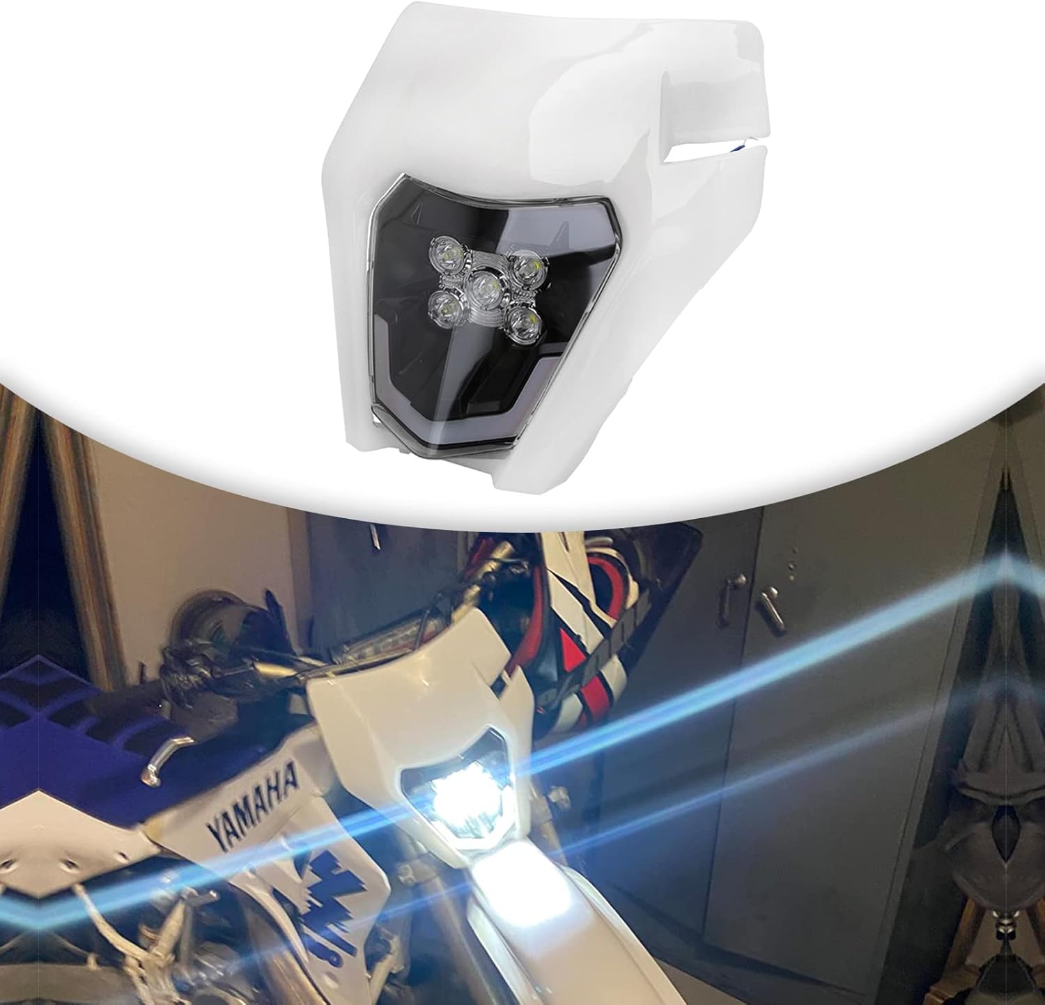 JFG RACING Motorcycle Headlight Dirt Bike Headlight LED