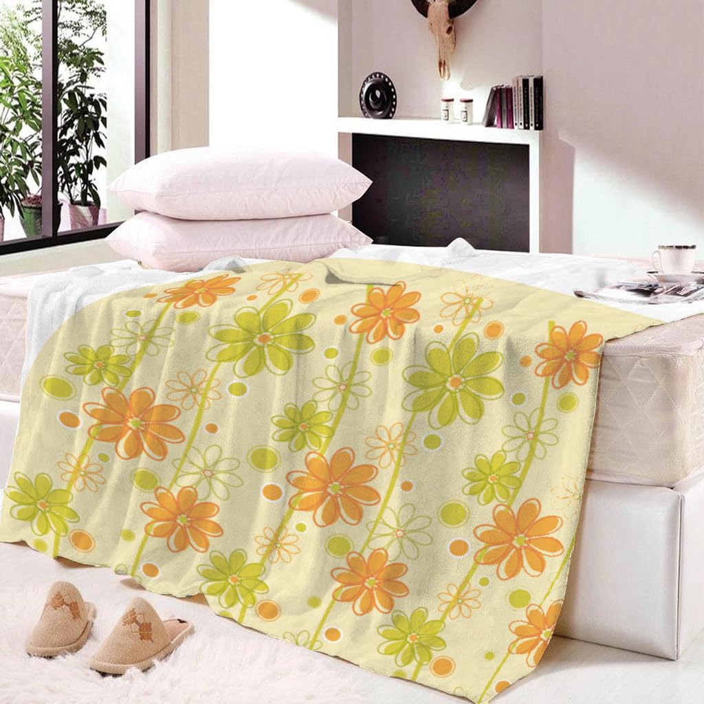 Mantas para Cama De Franela Invierno para Infantil Y Adulto 150X200Cm Manta Polar De Felpa De Microfibra Suave para Sofá, 3D Flores Coloridas Patrón, Cálida Y Transpirable