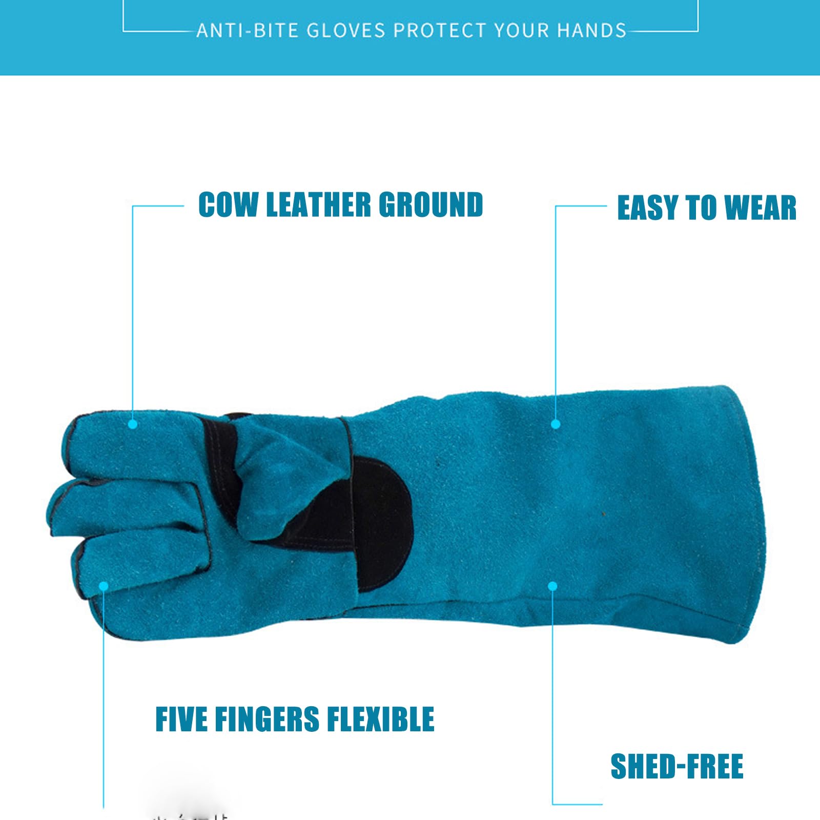 Gant permanent flexible pour la manipulation d'animaux rugueux, le jardinage, le toilettage professionnel et les gants de travail en cuir respirant
