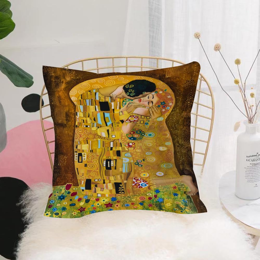 HYOSXW Cushion Cover,Throw Pillow Case Home Decorative for Living Room Bedroom Sofa Chair 16X16 Inch,t inspired abstract art batik painting on the grounds of Gustav t,Pillowcase 40X40cm
